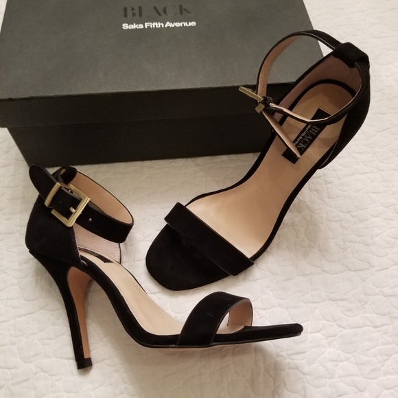 Saks Fifth Avenue Black high heel sandals - Picture 2 of 8